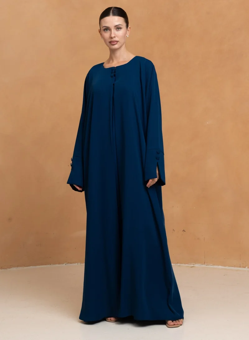 Meem by Mariyah Front open abaya with sheila